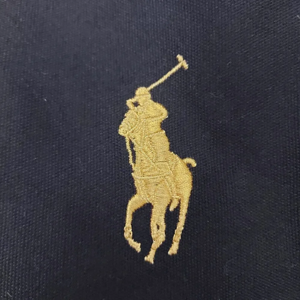Ralph Lauren Duffle Bag Large Navy Cotton Canvas Weekend Travel Preppy Retro